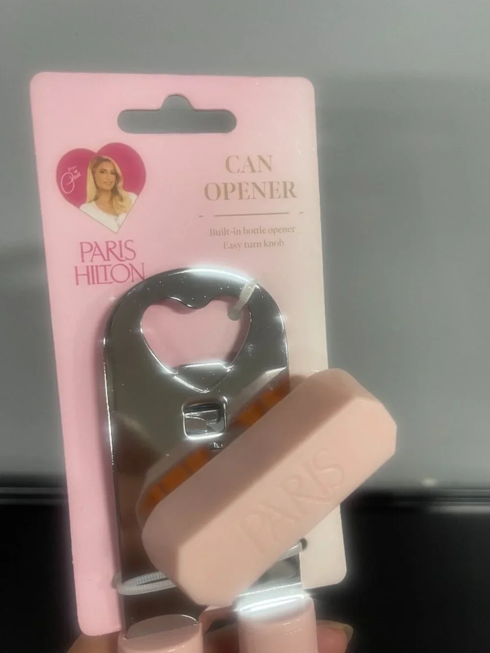 Paris Hilton Pink Can Opener Built-In Bottle Opener New